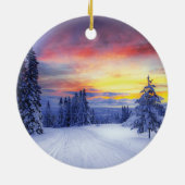 Winterlandschap Keramisch Ornament (Achterkant)