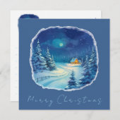 Winterlandschap Kerst Bedankkaart (Voorkant / Achterkant)