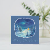 Winterlandschap Kerst Bedankkaart (Staand voorkant)