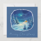 Winterlandschap Kerst Bedankkaart (Voorkant)