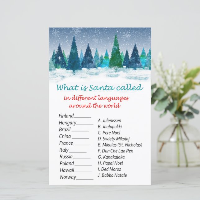 Winterlandschap kerst rond de wereld spel (Staand voorkant)