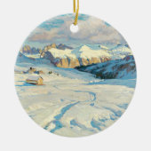 Winterlandschap, kerstboom keramisch ornament (Voorkant)