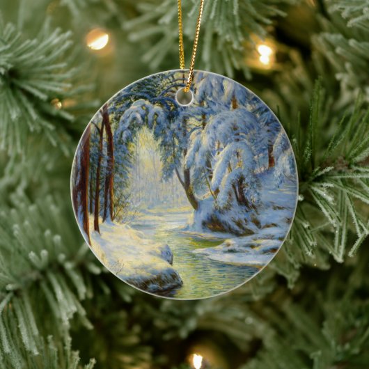 Winterlandschap, kerstboom keramisch ornament (Boom)