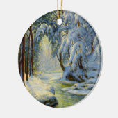 Winterlandschap, kerstboom keramisch ornament (Links)