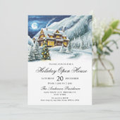 Winterlandschap kerstfeestdag kaart (Staand voorkant)