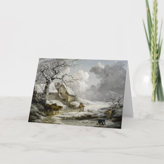 winterlandschap kerstprint feestdagen kaart (Voorkant)