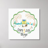 Winterlandschap Kunst Cozy Sneeuw Landschap Canva Canvas Afdruk (Voorkant)
