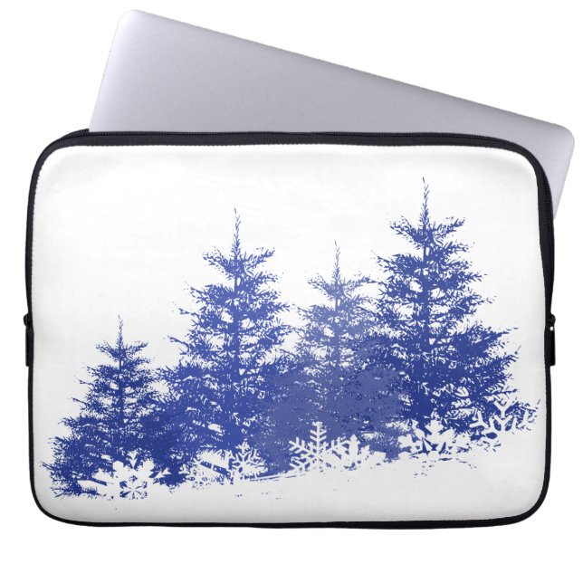 Winterlandschap Laptop Sleeve (Voorkant)