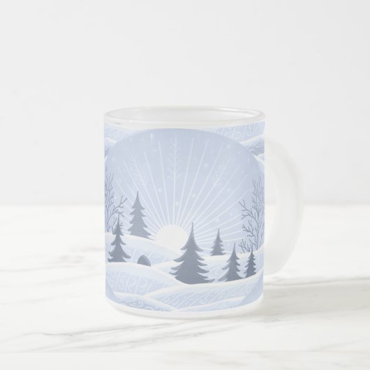 Winterlandschap Matglas Koffiemok (Voorkant rechts)