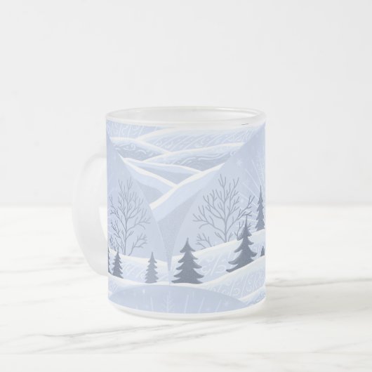 Winterlandschap Matglas Koffiemok (Voorkant links)