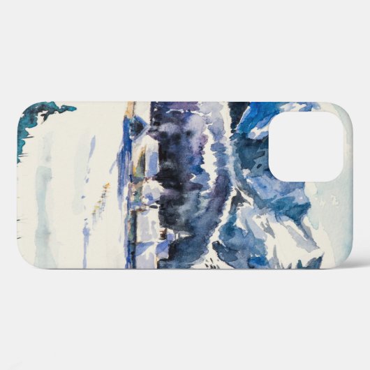 Winterlandschap met bergdorp bedekt met Case-Mate iPhone case (Achterkant (horizontaal))