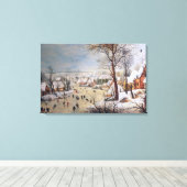 Winterlandschap met Birdval, 1601 Canvas Afdruk (Insitu (Houten vloer))