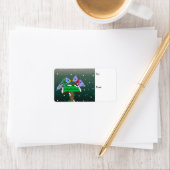 Winterlandschap met Blauwe Vogels Cadeaubijsluiter Etiket (Insitu)