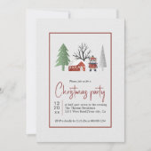 Winterlandschap met bomen en sneeuw Kerstfeest Kaart (Voorkant)