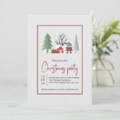 Winterlandschap met bomen en sneeuw Kerstfeest Kaart (Staand voorkant)