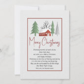 Winterlandschap met bomen en sneeuw Kerstmis Feestdagenkaart (Voorkant)