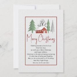 Winterlandschap met bomen en sneeuw Kerstmis Feestdagenkaart