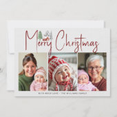 Winterlandschap met bomen, sneeuwfoto Kerstmis Feestdagenkaart (Voorkant)