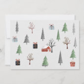 Winterlandschap met bomen, sneeuwfoto Kerstmis Feestdagenkaart (Achterkant)