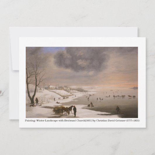 Winterlandschap met Brabrand Kerk[1831] Kaart (Voorkant)
