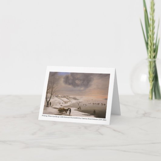 Winterlandschap met Brabrand Kerk[1831] Kaart (Voorkant)