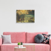 Winterlandschap met dorpelingen die hout verzamele canvas afdruk (Insitu (Woonkamer))