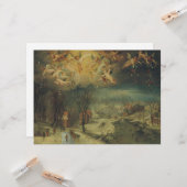 Winterlandschap met dorpelingen die hout verzamele kaart (Voorkant / Achterkant in situ)