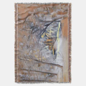 Winterlandschap met gesneeuwde bomen waterverf deken (Voorkant Verticaal)