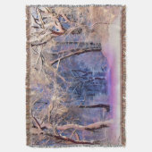 Winterlandschap met gesneeuwde bomen waterverf deken (Voorkant Verticaal)