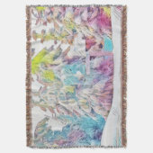 Winterlandschap met gesneeuwde bomen waterverf deken (Voorkant Verticaal)