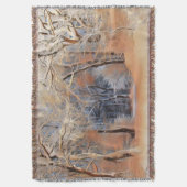 Winterlandschap met gesneeuwde bomen waterverf deken (Voorkant Verticaal)