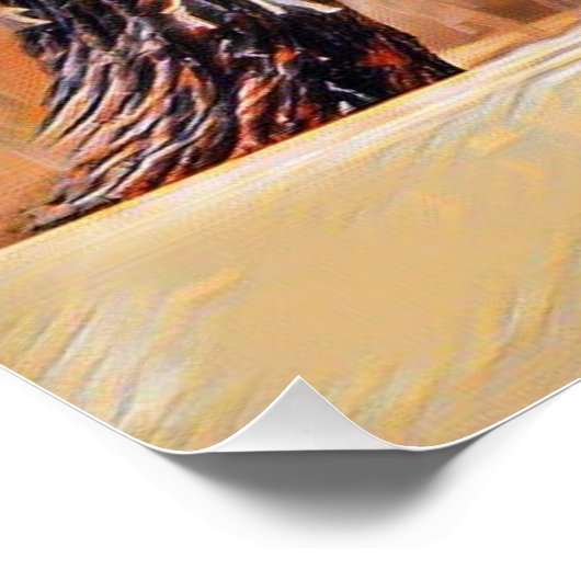 Winterlandschap met gesneeuwde bomen waterverf perfect poster (Hoek)