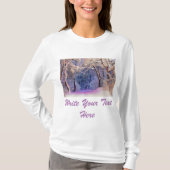 Winterlandschap met gesneeuwde bomen waterverf t-shirt (Voorkant)