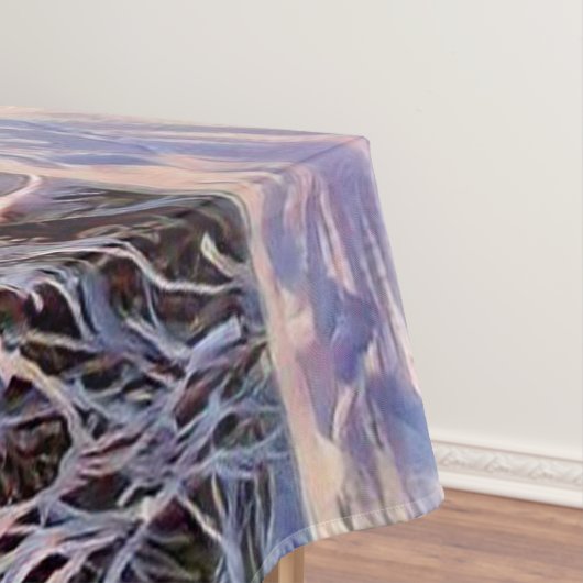 Winterlandschap met gesneeuwde bomen waterverf tafelkleed (Voorbeeld)