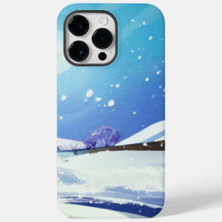 Winterlandschap met heldere volle maan Case-Mate iPhone 14 pro max hoesje