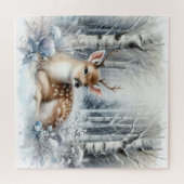 Winterlandschap met herten legpuzzel (Horizontaal)