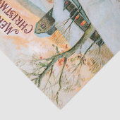 winterlandschap met hertenkerstkaart tissuepapier (Detail)