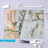 winterlandschap met hertenkerstkaart tissuepapier (Craft)