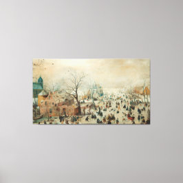 Winterlandschap met ijsboerengevels, Hendrick Aver Canvas Afdruk