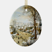 Winterlandschap met ijsboers, kerstboom keramisch ornament (Rechts)