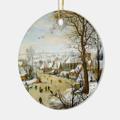 Winterlandschap met ijsboers, kerstboom keramisch ornament (Links)