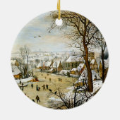Winterlandschap met ijsboers, kerstboom keramisch ornament (Achterkant)