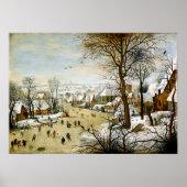 Winterlandschap met ijsboers poster (Voorkant)