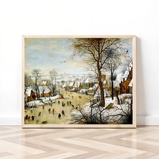 Winterlandschap met ijsboers poster