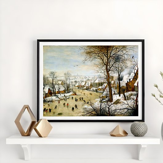 Winterlandschap met ijsboers poster