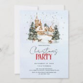 Winterlandschap met kerstbomen vakantiefeest kaart (Voorkant)