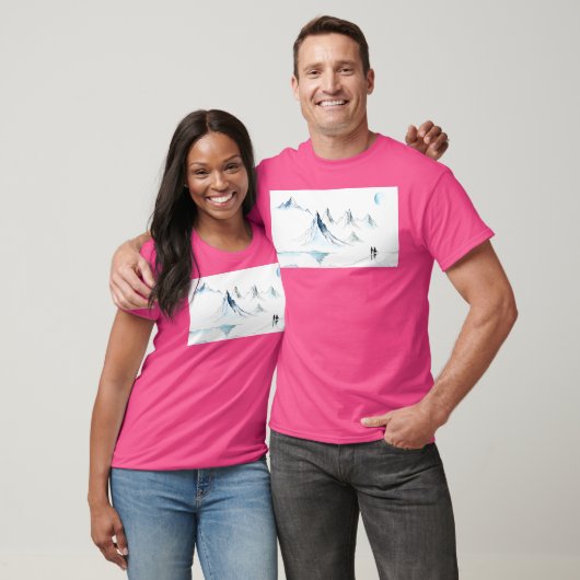 Winterlandschap met lange bergen t-shirt