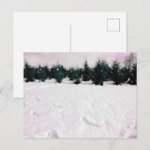 Winterlandschap met larixen in de sneeuw vakantie feestdagenkaart (Voorkant / Achterkant)