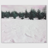 Winterlandschap met larven in de sneeuw cadeaupapier (Vlak)