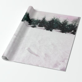 Winterlandschap met larven in de sneeuw cadeaupapier